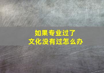 如果专业过了 文化没有过怎么办